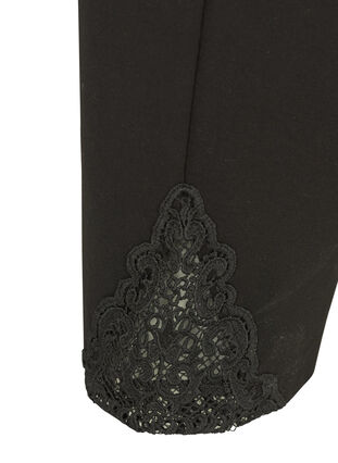 Klassiske bukser med blonder, Black, Packshot image number 3