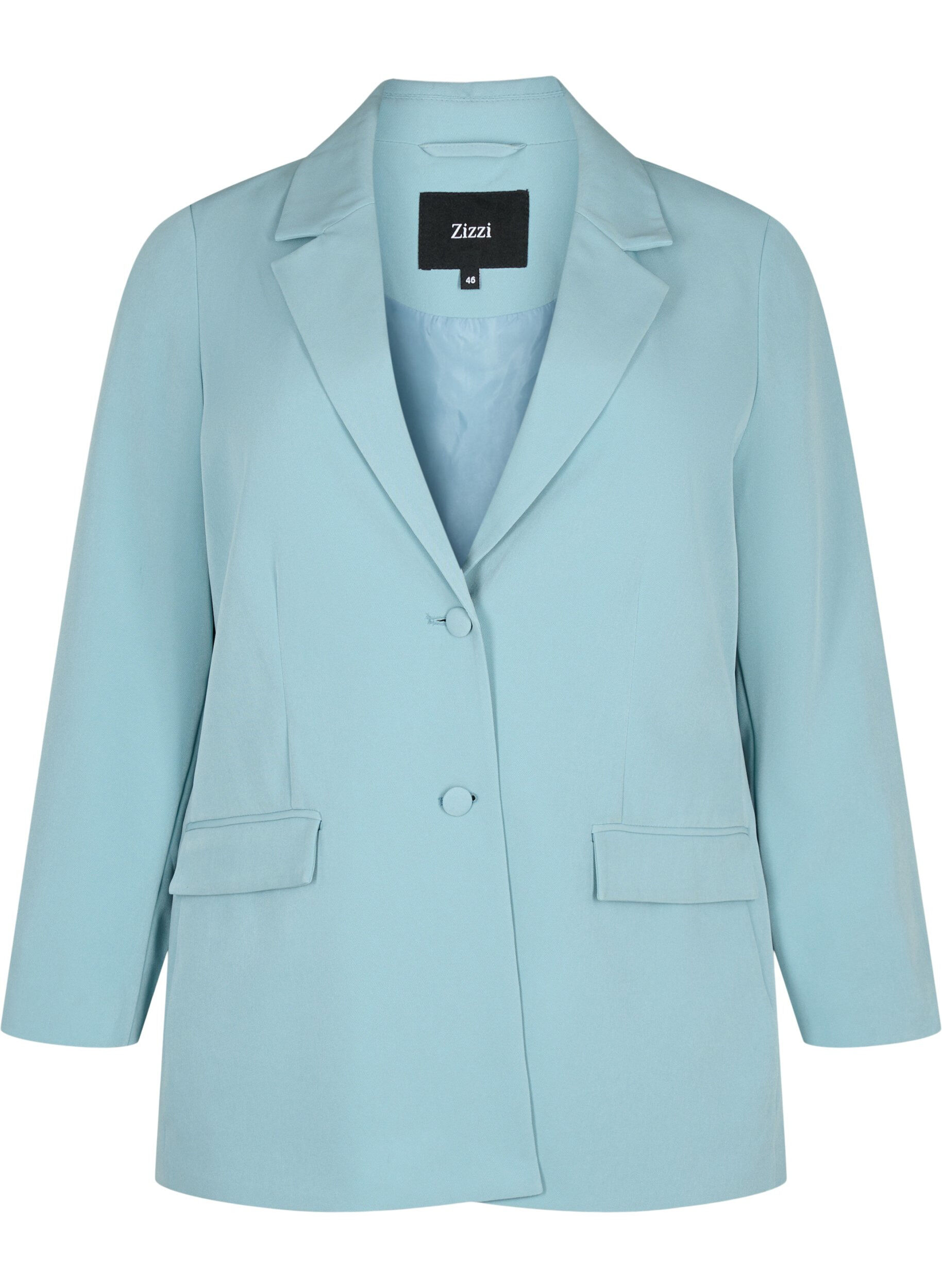 Zizzi Klassisk blazer med knaplukning, Citadel, Packshot image number 0