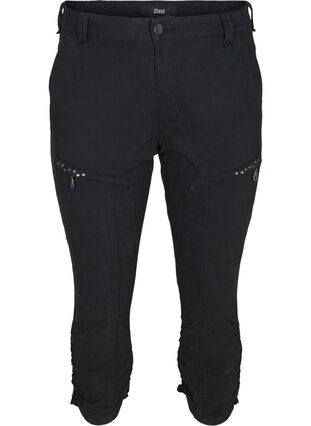 Tætsiddende Nille capri jeans, Black, Packshot image number 0