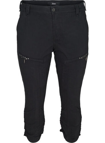 Tætsiddende Nille capri jeans, Black, Packshot image number 0