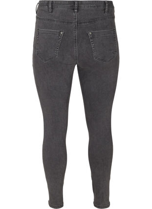 Cropped Amy jeans med høj talje og lynlås, Grey Denim, Packshot image number 1