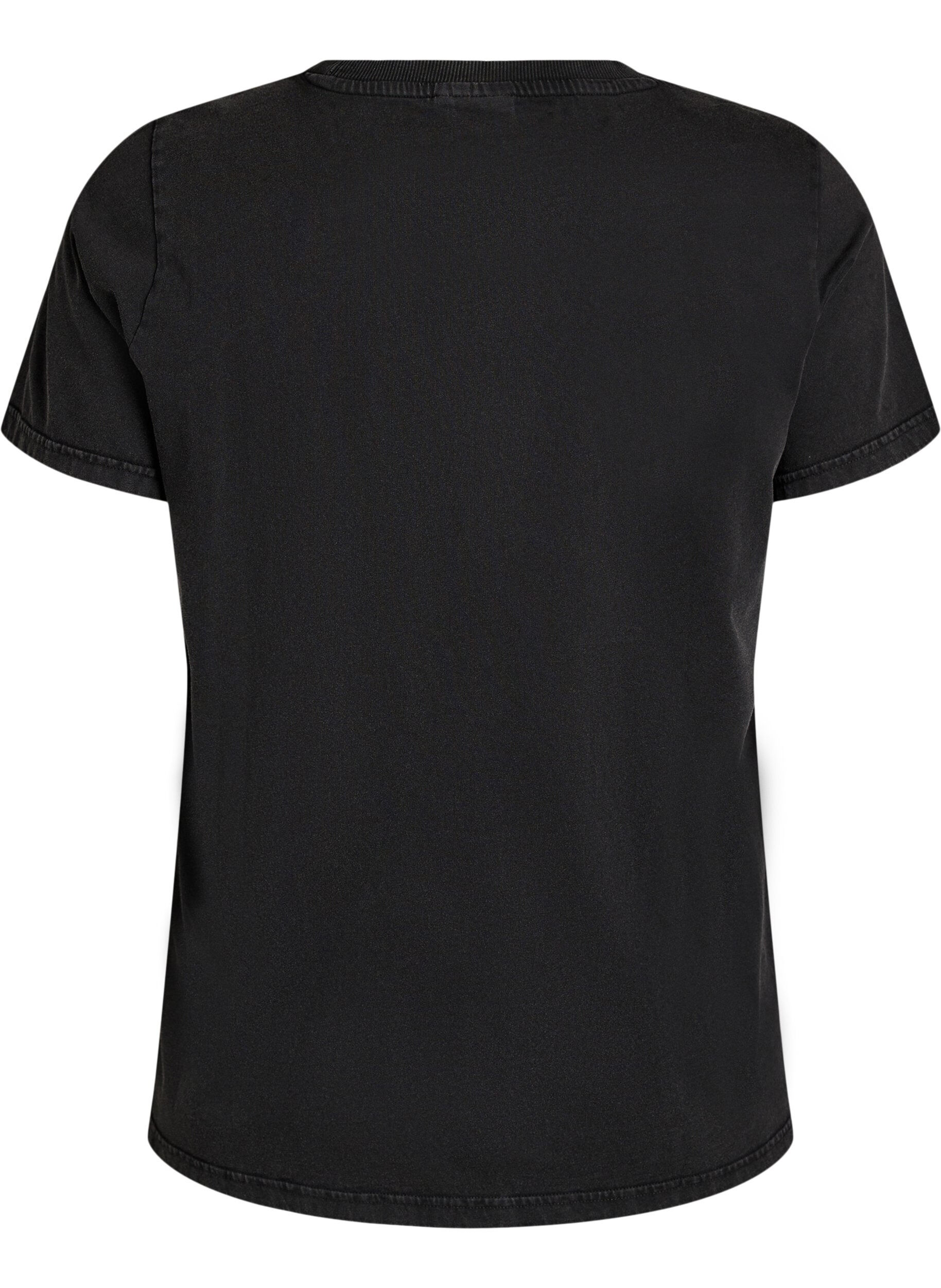 ZizziT-shirt med hundemotiv og vasket look, Gr&aring;, Packshot image number 1