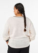 Sweatshirt i strukturjersey med frontprint, Beige, Model image number 2