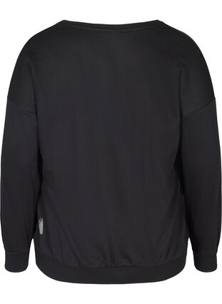 Sweatshirt med print detaljer, Black, Packshot image number 1