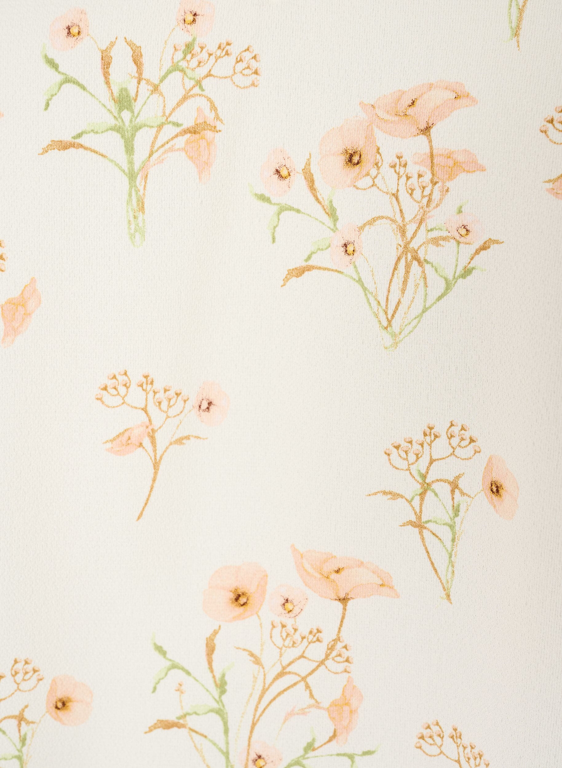 ZizziPrintet top med v-hals , Hvid, Packshot image number 2