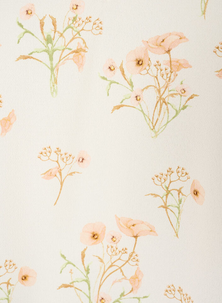 Printet top med v-hals , Hvid, Packshot image number 2
