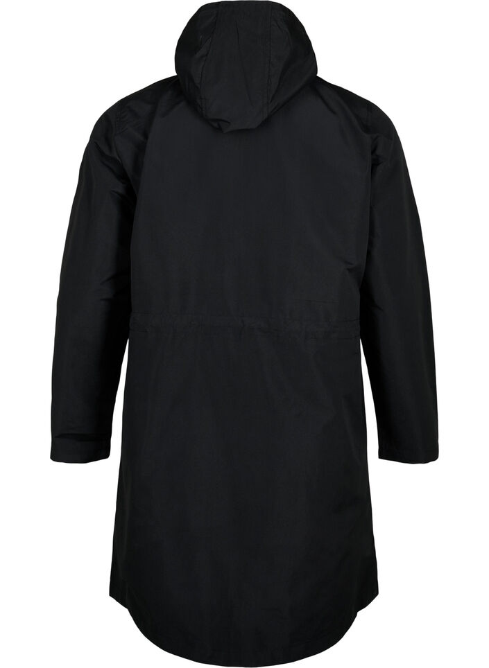 FLASH - Vandafvisende parka med hætte, Black, Packshot image number 1