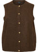 Strikket vest med dekorative knapper, Brun, Packshot image number 0