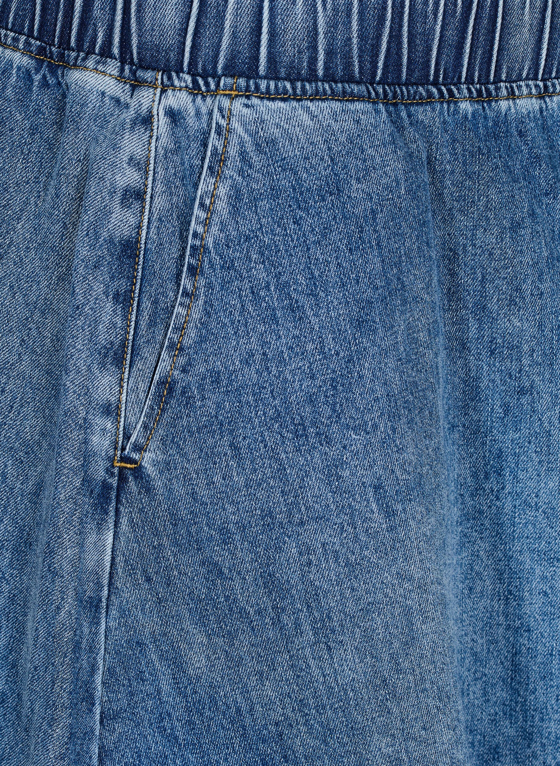 ZizziKort skater nederdel i denim, Bl&aring;, Packshot image number 2