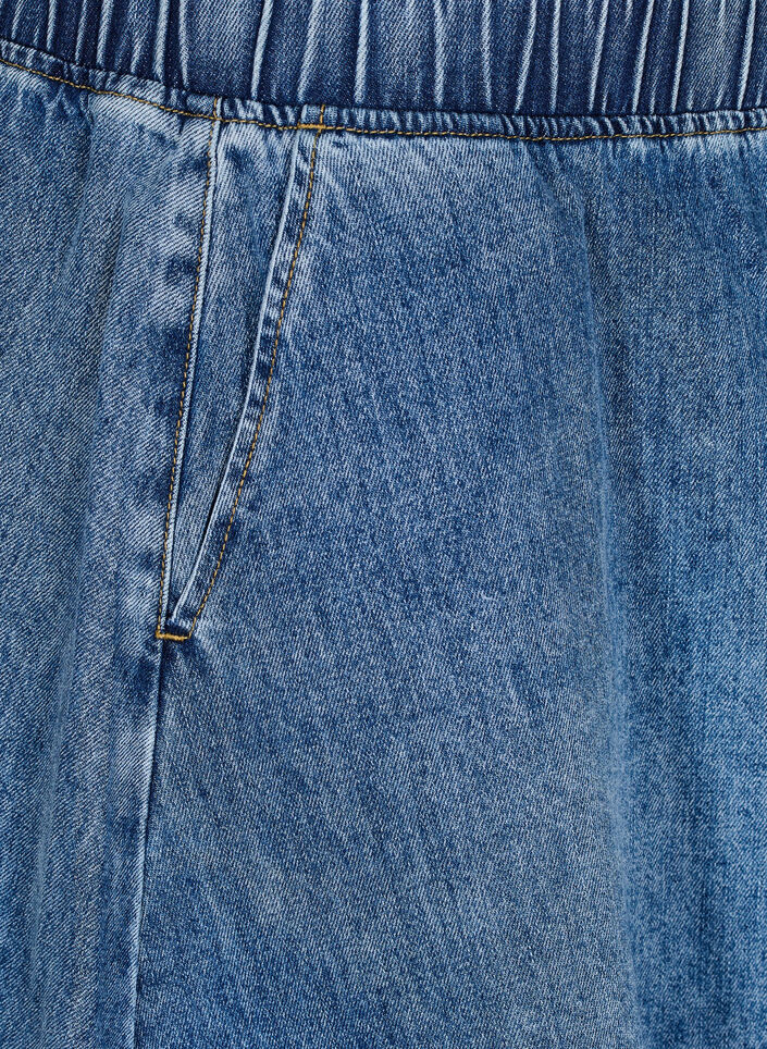 Kort skater nederdel i denim, Bl&aring;, Packshot image number 2