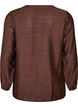 Skjorte i viskose med broderi p&aring; &aelig;rmer, Brun, Packshot image number 1