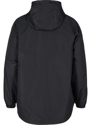 Kort jakke med lynlås og hætte, Black, Packshot image number 1