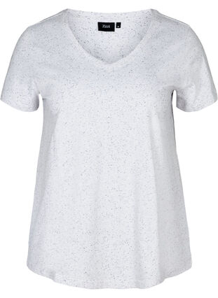 T-shirt med v-udskæring, White, Packshot image number 0