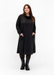 Jerseykjole med høj hals og lommer, Sort, Model image number 1