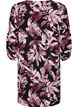 Kort kjole i viskose med blomsterprint og 3/4 &aelig;rmer, Sort, Packshot image number 1