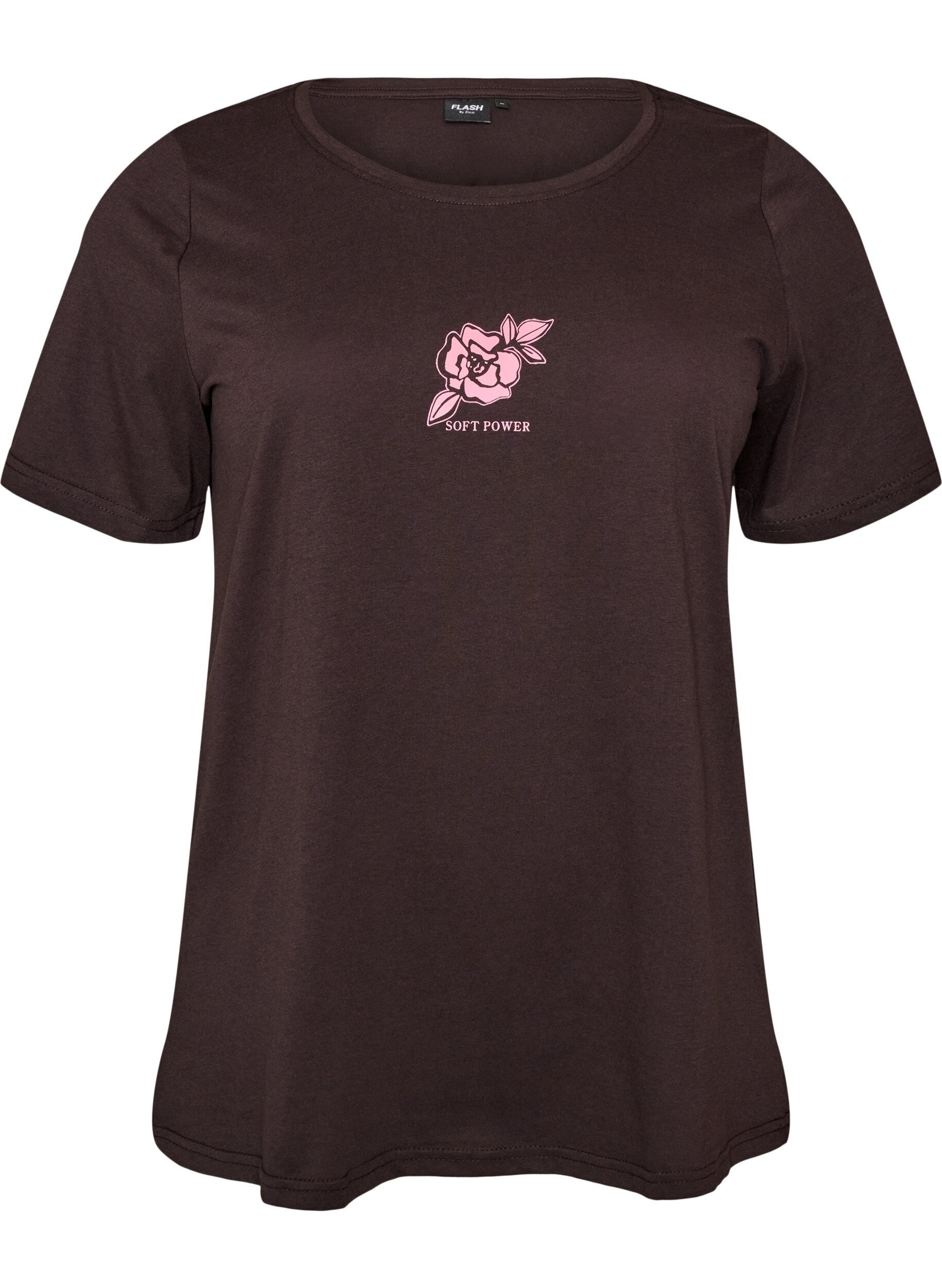 ZizziT-shirt med motiv, Brun, Packshot image number 0