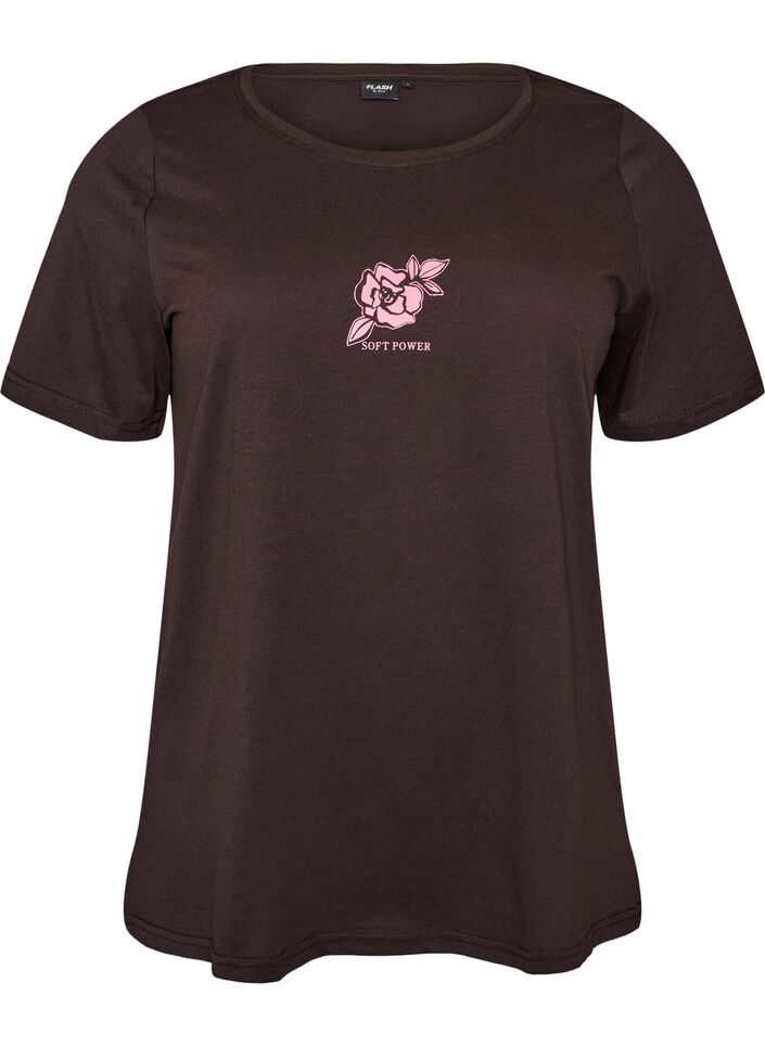 T-shirt med motiv, Brun, Packshot image number 0