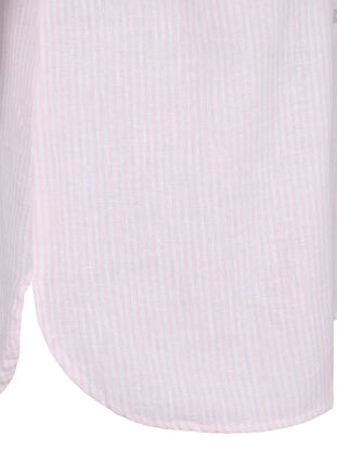 Skjortebluse med knaplukning i bomuldsmix med hør, Rosebloom White, Packshot image number 2