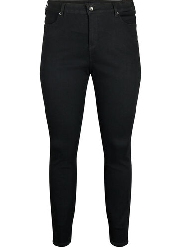 Amy jeans med høj talje og super slim fit, Black, Packshot image number 0