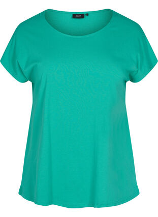 T-shirt i bomuldsmix, Sea Green, Packshot image number 0