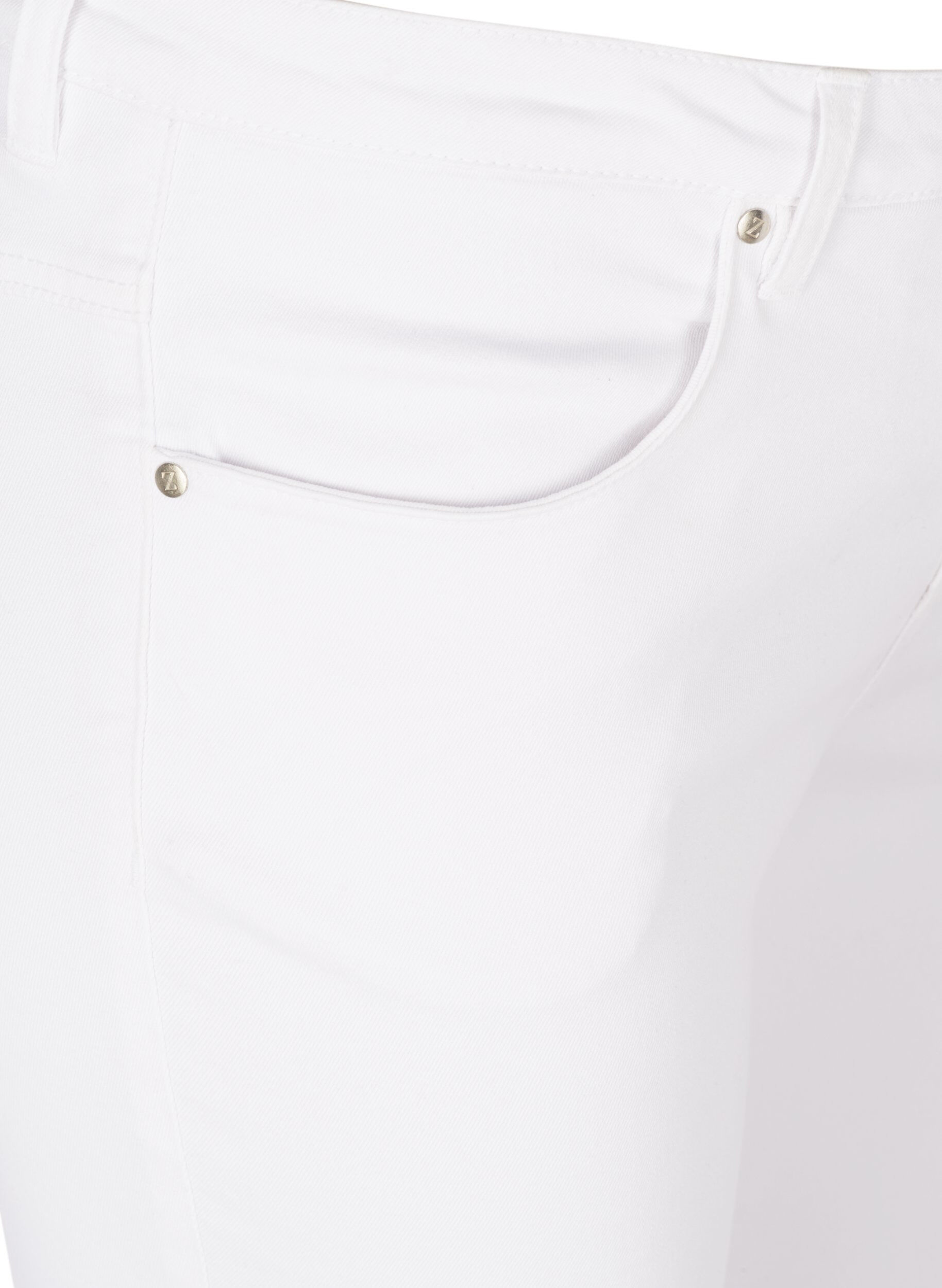 Zizzi Super slim Amy jeans med h&oslash;j talje, White, Packshot image number 2