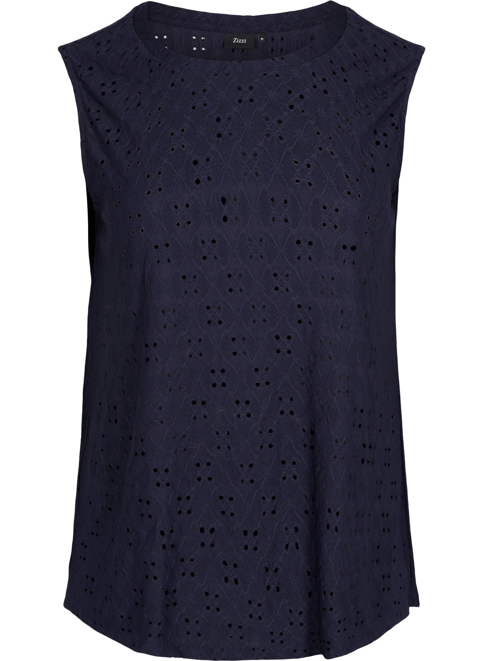 Zizzi Top med broderi anglaise, Night Sky, Packshot image number 0