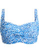 Bikini overdel med vattering og print, Bl&aring;, Packshot image number 0