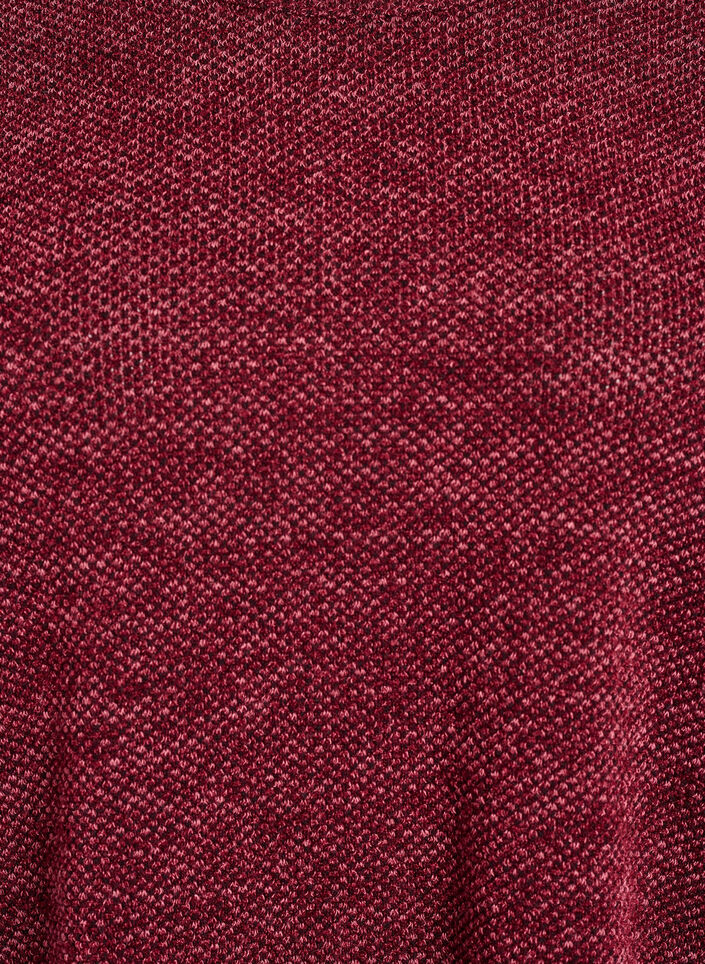 Lang&aelig;rmet bluse med struktur, M&oslash;rk Bordeaux, Packshot image number 2