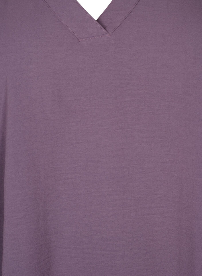 Kortærmet bluse med a-shape, Vintage Violet, Packshot image number 2