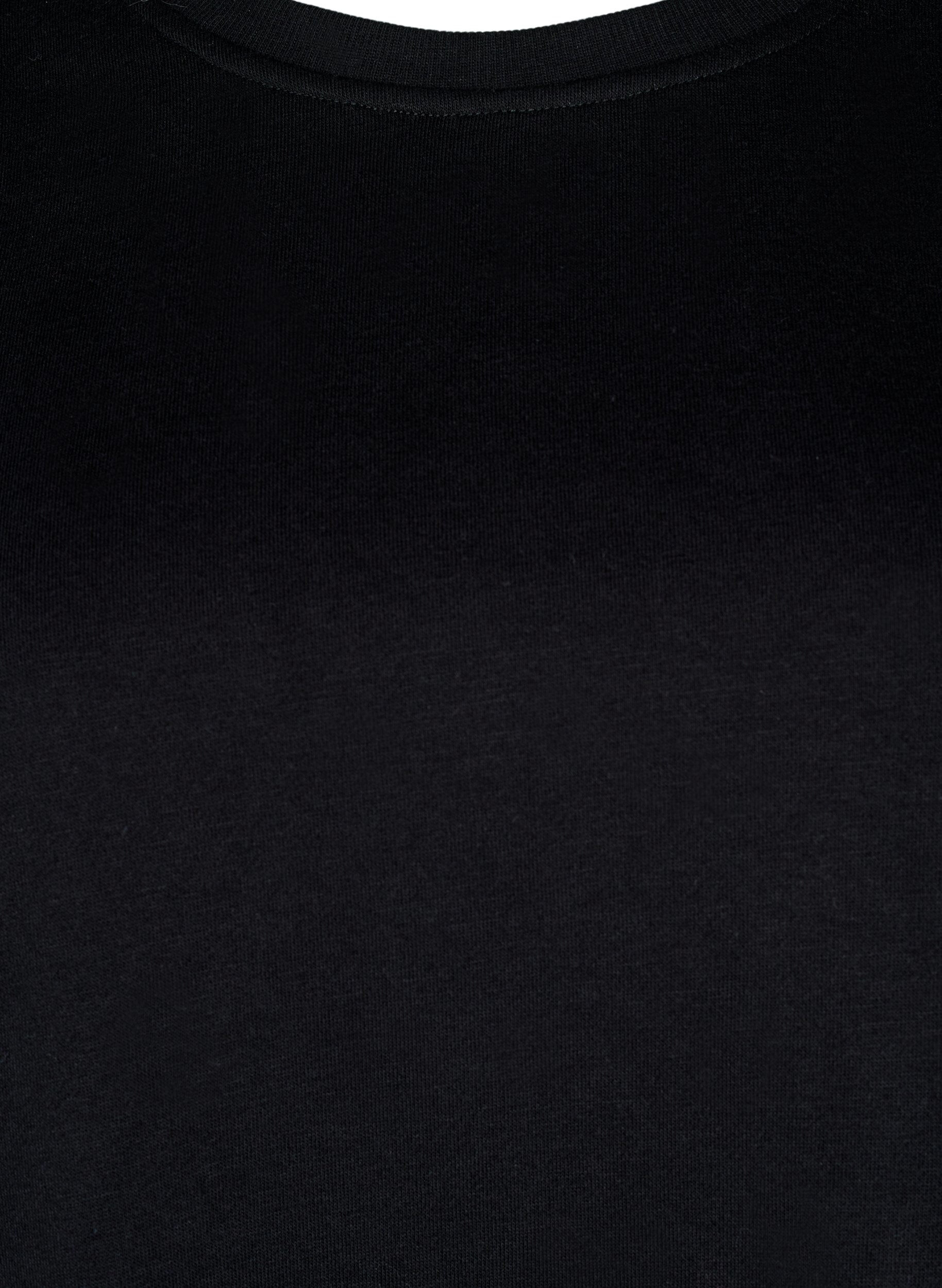 Zizzi Sweatbluse med broderede udsk&aelig;ringer, Black, Packshot image number 2