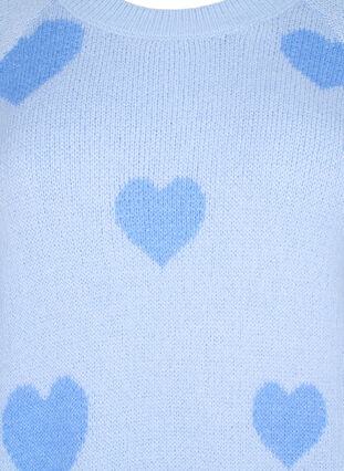 Strikbluse med hjerter, Ch. Blue/Blue Bonnet, Packshot image number 2