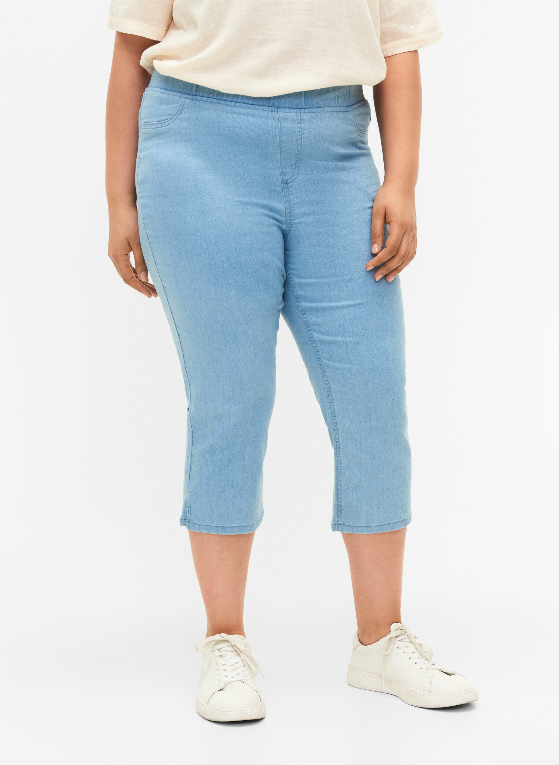 Zizzi Knickers i bomuldsmix, Light blue denim, Model image number 2