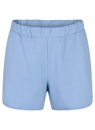 Ensfarvede sweatshorts med lommer, Faded Denim