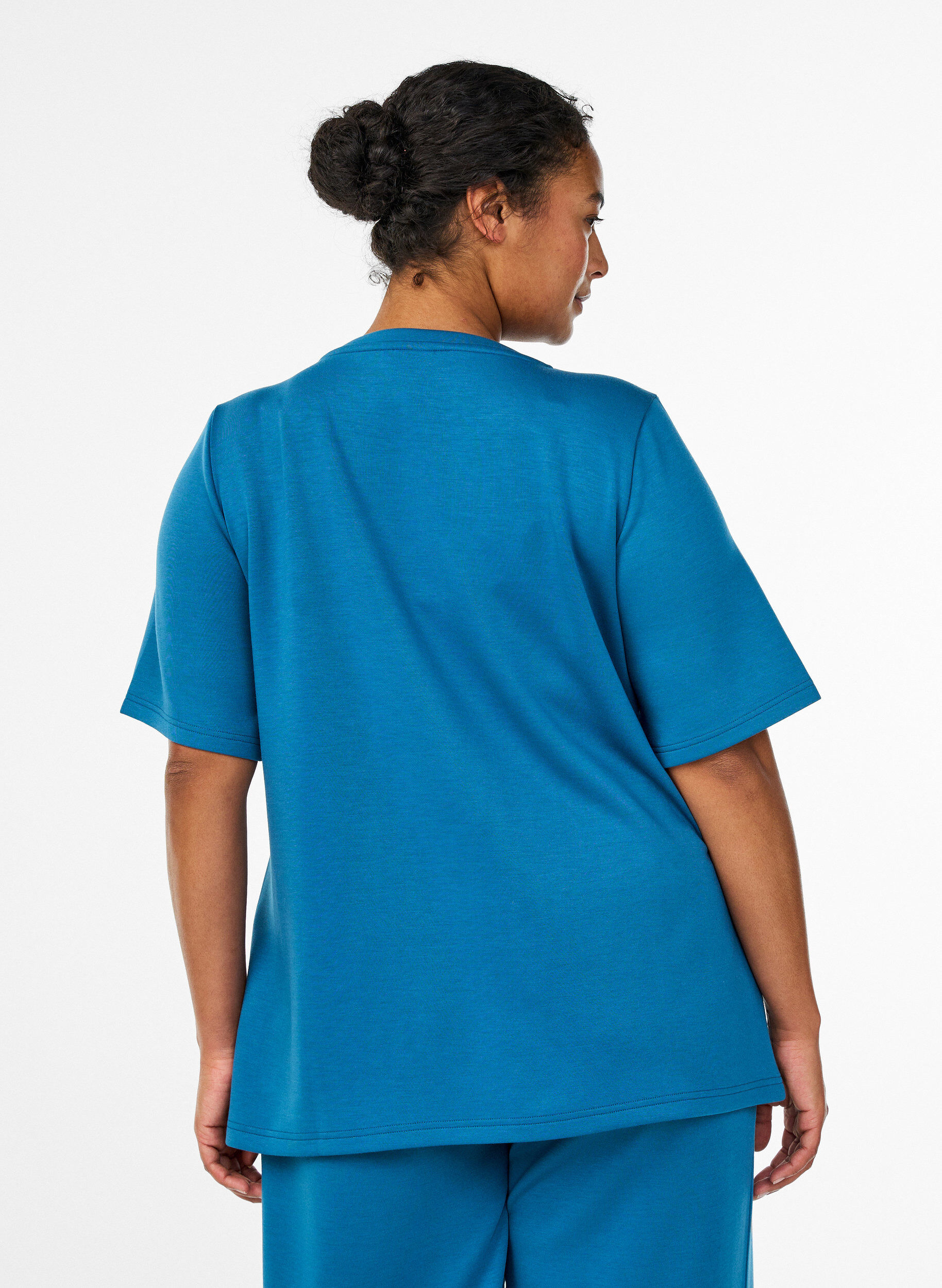 ZizziT-shirt i modalmix, Bl&aring;, Model image number 2