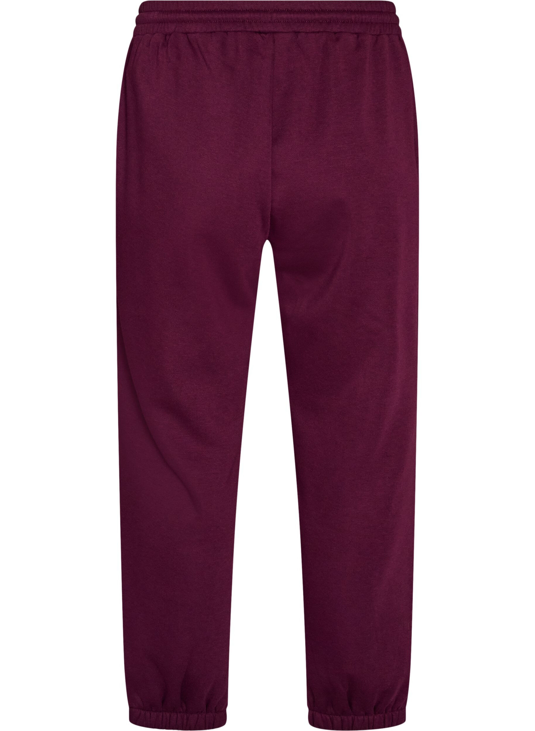 ZizziSweatpants med h&oslash;j talje og bindeb&aring;nd, Lilla, Packshot image number 1