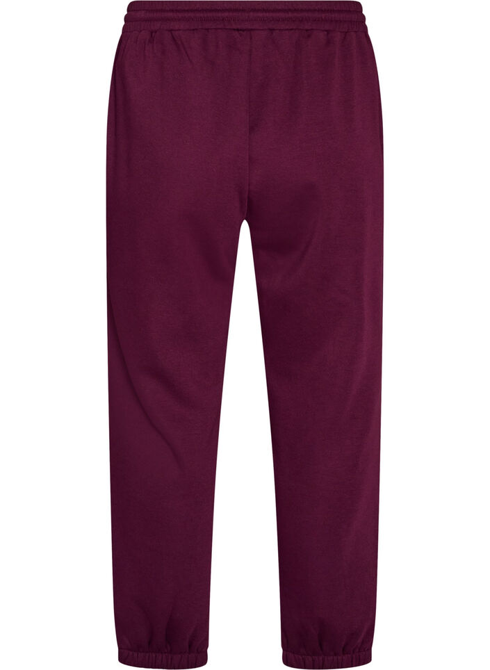 Sweatpants med h&oslash;j talje og bindeb&aring;nd, Lilla, Packshot image number 1