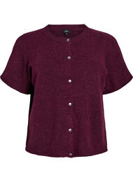 Strik cardigan med korte &aelig;rmer, M&oslash;rk Bordeaux
