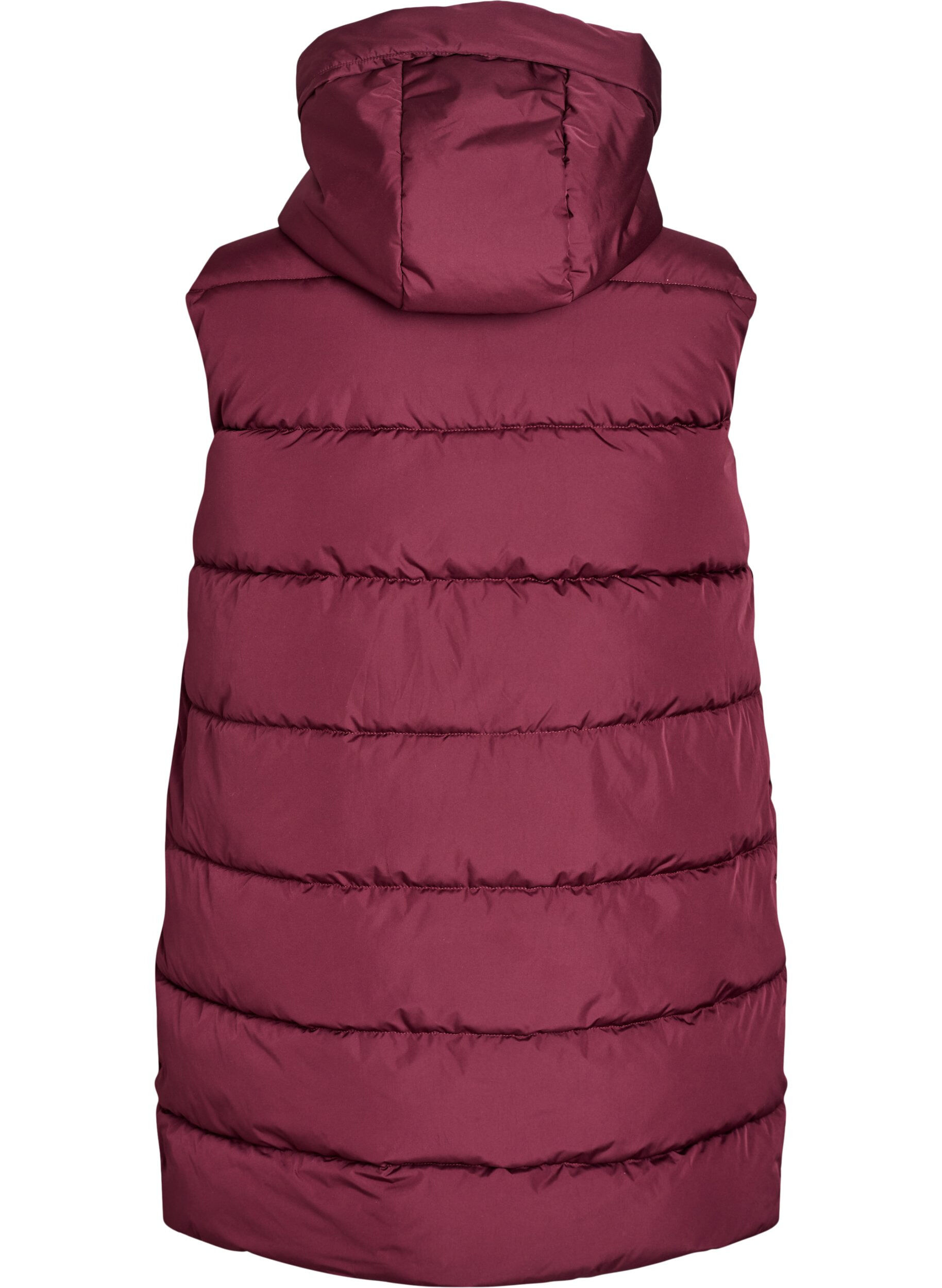 ZizziLang vest med h&aelig;tte og lommer, R&oslash;d, Packshot image number 1