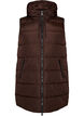 Lang vest med h&aelig;tte og lommer, Brun, Packshot image number 0