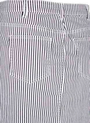 Stribet pencilnederdel med lommer, Black & White Stripe, Packshot image number 3