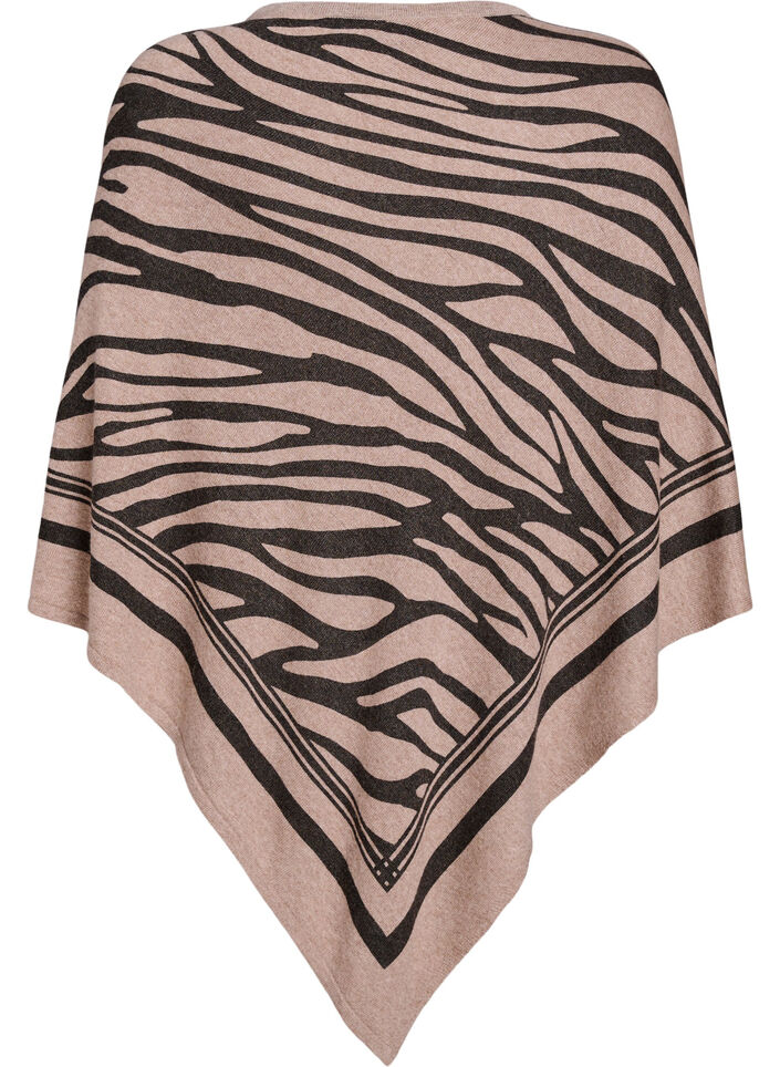 Finstrikket poncho, Sort, Packshot image number 1