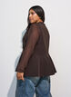 N&aring;lestribet vest med peplum, Brun, Model image number 2