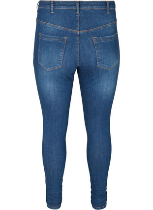 Højtaljede super slim Amy jeans, Blue denim, Packshot image number 1