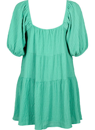 A-formet kort kjole med v-hals, Deep Mint, Packshot image number 1