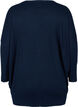 Strikbluse med rund halsudsk&aelig;ring, Navy Blazer, Packshot image number 1