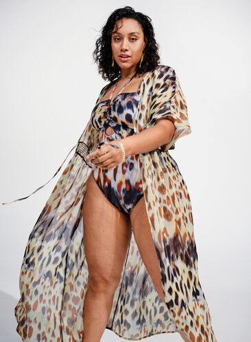 Strand kimono med print, Abstract Leopard, Image image number 0