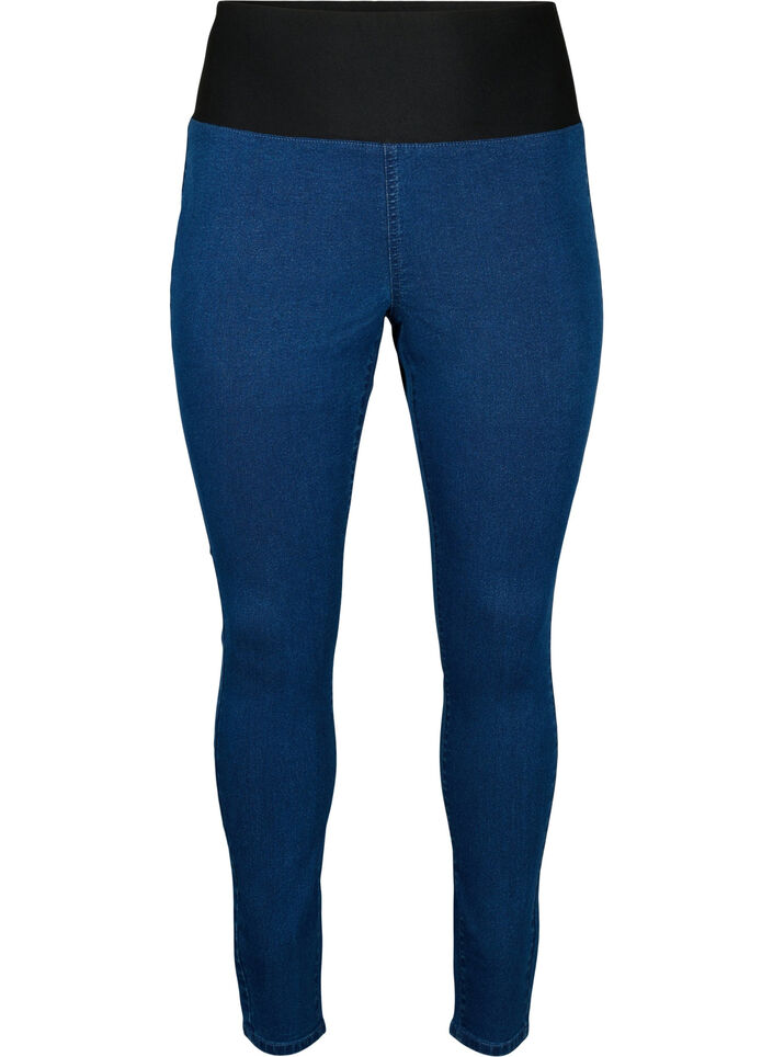 FLASH - Jegging med bred elastikkant, Blå, Packshot image number 0