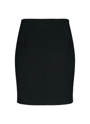 Tætsiddende nederdel med imiteret læder, Black, Packshot image number 1