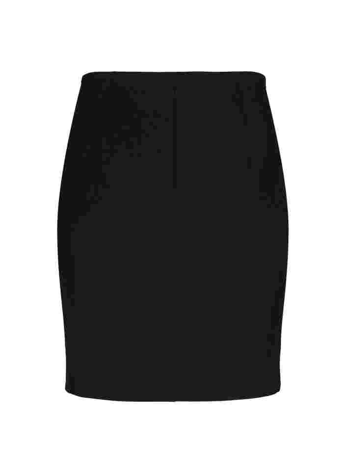 Tætsiddende nederdel med imiteret læder, Black, Packshot image number 1