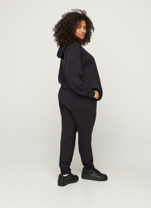 Bomulds sweatpants med lommer, Black, Model image number 0